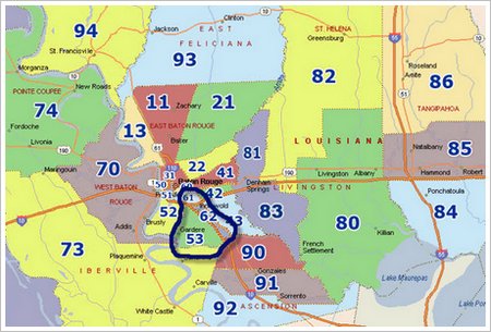 GBRAR MLS Map Southwest Baton Rouge